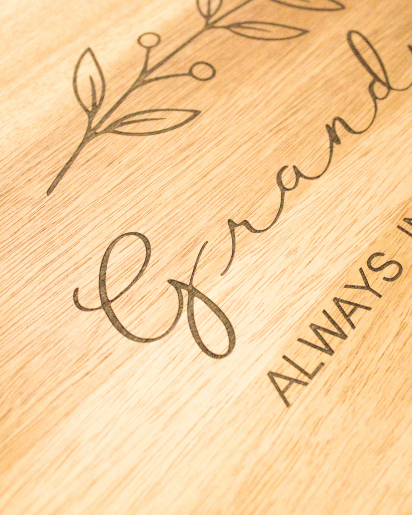 close up shot of an acacia wooden box with engravings